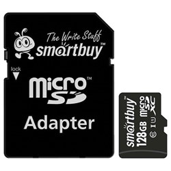 Карта памяти micro SDXC, 128 GB, SMARTBUY, UHS-1 U1, 80 Мб/сек. (class 10), с адаптером, SB128GBSDCL1001 - фото 13595160