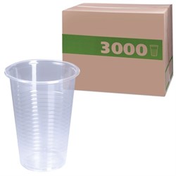 Стакан одноразовый БЮДЖЕТ 200 мл, КОМПЛЕКТ 3000 шт. (30 упаковок по 100 шт.), прозрачные, ПП - фото 13598720