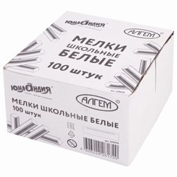 Мел белый квадратный 100 штук, ЮНЛАНДИЯ (Алгем), картонная упаковка, 229070 - фото 13601630