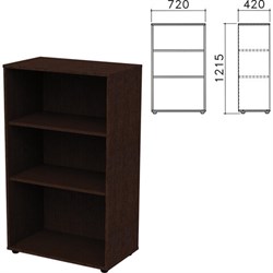 Шкаф (стеллаж) "Приоритет", 720х420х1215 мм, 2 полки, венге, К-933, К-933 венге - фото 13605115