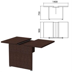 Модуль стола для переговоров "Приоритет" 1400х900х750 мм, венге (КОМПЛЕКТ) - фото 13605220