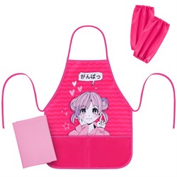 Набор для уроков труда BRAUBERG KIDS, клеенка ПВХ, накидка фартук с нарукавниками, "Anime style", 272362 - фото 13605393