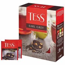 Чай TESS "Earl Grey" черный с бергамотом с цедрой лимона, 100 пакетиков в конвертах по 1,8 г, 1251-09 - фото 13607766