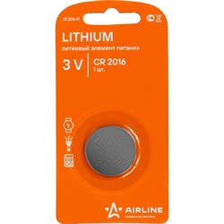 Литиевая батарейка для брелоков и сигнализаций AIRLINE CR2016-01 - фото 13609686