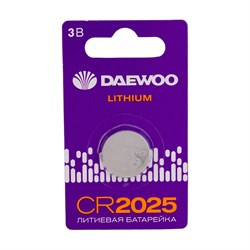 Литиевая батарейка Daewoo CR2025 Lithium BL-1 - фото 13610012