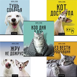 Тетрадь А5 48 л., ПЗБМ, скоба, клетка, конгрев, TWIN-лак, "Икра слов", (5 видов), 27377 - фото 13625066