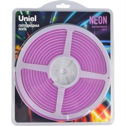 Гибкая светодиодная лента Uniel NEON ULS-N01-2835-120LED/m-6mm-IP67-DC12V-9W/m-5M-PURPLE - фото 13625549