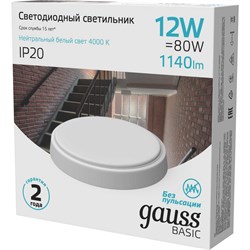 Светильник GAUSS BASIC - фото 13667792