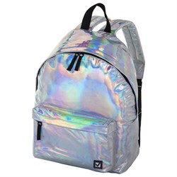 Рюкзак BRAUBERG GLOSSY универсальный, блестящий, серебро, 41х32х14 см, 226421 - фото 13681042