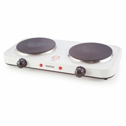 Настольная электрическая плита CENTEK CT-1507, 2000 Вт, 2 конфорки, 5 режимов нагрева, белая - фото 13687031