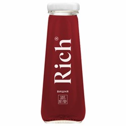 Нектар RICH 0,2 л, вишня, подходит для детского питания, стеклянная бутылка, 1714901 - фото 13701316