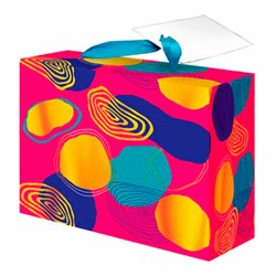 Пакет-коробка подарочный (1 штука) "Яркий", 22,5х13,5х20 см, тиснение фольгой, ламинация, 90079 - фото 13701586