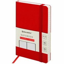 Блокнот МАЛЫЙ ФОРМАТ (91х140 мм) А6, BRAUBERG ULTRA, под кожу, 80 г/м2, 96 л., линия, красный, 113028 - фото 13704516