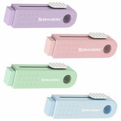 Ластик выдвижной BRAUBERG "Slider Mini", 68х22х13 мм, пастельные цвета ассорти, 271983 - фото 13705452