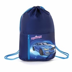 Мешок для обуви ЮНЛАНДИЯ, карман на молнии, 33х42 см, "Blue Car", 270407 - фото 13707005