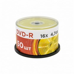 Диски DVD-R MIREX, 4,7 Гб, 16x, Cake Box (упаковка на шпиле), КОМПЛЕКТ 50 шт., UL130003A1B - фото 13714973
