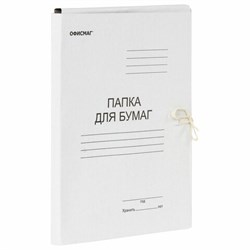Папка для бумаг с завязками картонная ОФИСМАГ, гарантированная плотность 280 г/м2, до 200 листов, 124569 - фото 13743214