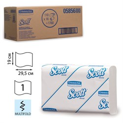 Полотенца бумажные 110 шт., KIMBERLY-CLARK Scott, КОМПЛЕКТ 16 шт., Slimfold, белые, 29,5х19 см, М-fold, 5856 - фото 13743230