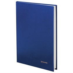 Книга учета 144 л., линия, твердая, бумвинил, блок офсет, А4 200х290 мм, BRAUBERG, синий, 130227 - фото 13743325
