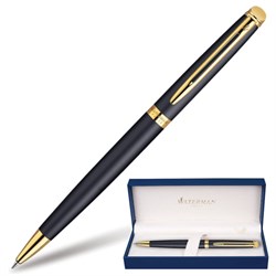 Ручка подарочная шариковая WATERMAN "Hemisphere Matt Black GT", черный матовый лак, позолоченные детали, синяя, S0920770 - фото 13743351