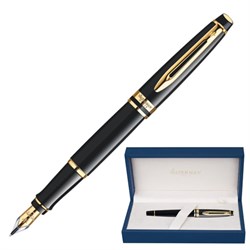 Ручка подарочная перьевая WATERMAN "Expert 3 Black Lacquer GT", черный лак, позолоченные детали, синяя, S0951640 - фото 13743354