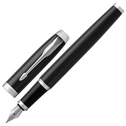 Ручка перьевая PARKER "IM Core Black Lacquer CT", корпус черный глянцевый лак, хромированные детали, синяя, 1931644 - фото 13743369