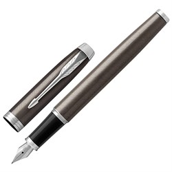 Ручка перьевая PARKER "IM Core Dark Espresso CT", корпус кофейный лак, хромированные детали, синяя, 1931650 - фото 13743377