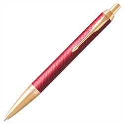 Ручка шариковая PARKER "IM Premium Red GT", корпус красный лак, позолоченные детали, синяя, 2143644 - фото 13743433