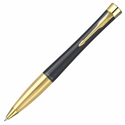 Ручка шариковая PARKER "Urban Twist Black GT", корпус черный, позолоченные детали, синяя, 2143640 - фото 13743437
