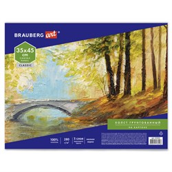 Холст на картоне BRAUBERG ART CLASSIC, 35*45см, грунтованный, 100% хлопок, мелкое зерно, 191020 - фото 13743674