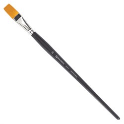 Кисть художественная профессиональная BRAUBERG ART CLASSIC, синтетика жесткая, плоская, № 20, длинная ручка, 200672 - фото 13743853