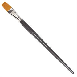Кисть художественная проф. BRAUBERG ART CLASSIC, синтетика жесткая, плоская, № 22, длинная ручка, 200673 - фото 13743854