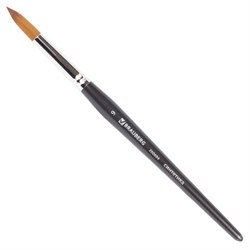 Кисть художественная профессиональная BRAUBERG ART CLASSIC, синтетика мягкая под колонок, круглая, № 9, короткая ручка, 200694 - фото 13743866