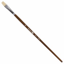 Кисть художественная профессиональная BRAUBERG ART CLASSIC, щетина, плоская, № 10, длинная ручка, 200717 - фото 13743880