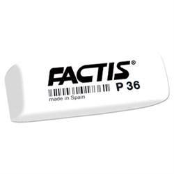 Ластик FACTIS P 36 (Испания), 56х20х9 мм, белый, прямоугольный, скошенные края, CPFP36B - фото 13743995