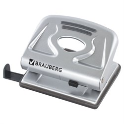 Дырокол металлический BRAUBERG "Metallic", до 20 листов, серебристый, 224339 - фото 13744064