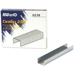 Скобы для степлера №23/8, 1000 штук, KW-trio, от 10 до 50 листов, 0238, -0238 - фото 13744081