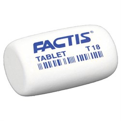 Ластик FACTIS Tablet T 18 (Испания), 45х28х13 мм, белый, скошенный край, CMFT18 - фото 13744192
