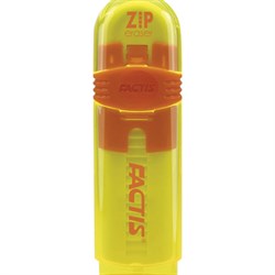 Ластик выдвижной FACTIS ZIP (Испания), 80x10x10 мм, белый, пластиковый корпус ассорти, PTF1030 - фото 13744198