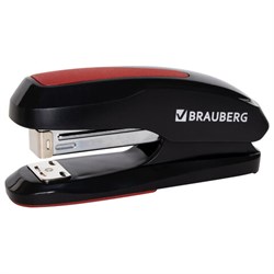 Степлер №24/6, 26/6 BRAUBERG "Extra", до 30 листов, черно-красный, 229085 - фото 13744253