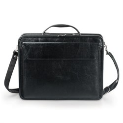 Портфель "Паритет", 38х29х6 см, искусственная кожа, 3 отделения, на молнии, черный - фото 13744619
