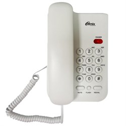 Телефон RITMIX RT-311 white, световая индикация звонка, тональный/импульсный режим, повтор, белый, 80002232 - фото 13744652