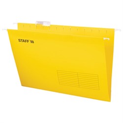 Подвесные папки A4/Foolscap (404х240 мм) до 80 л., КОМПЛЕКТ 10 шт., желтые, картон, STAFF, 270935 - фото 13744719
