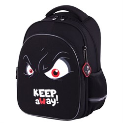 Рюкзак BRAUBERG OPTIMA, 2 отделения, с брелоком, "Keep away", СВЕТЯЩИЙСЯ, 36х27х18 см, 271361 - фото 13744750