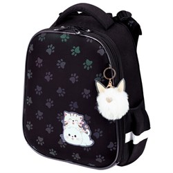 Ранец BRAUBERG LUMINOUS, 2 отделения, с брелоком, "Paws", СВЕТЯЩИЙСЯ РИСУНОК, 38х29х16 см, 271366 - фото 13744753