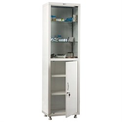 Шкаф медицинский 1-створчатый HILFE "МД 1 1650/SG" 1755х500х320 мм, стекло, белый, S26199201509 - фото 13745338