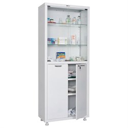 Шкаф медицинский 2-створчатый HILFE "МД 2 1670/SG" 1755х700х320 мм, стекло, белый, S26199203509 - фото 13745340
