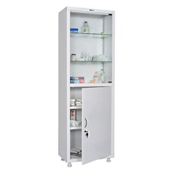 Шкаф медицинский 1-створчатый HILFE "МД 1 1760/SG" 1850х600х400 мм, стекло, белый, S26199204509 - фото 13745342
