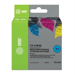 Картридж струйный CACTUS (CS-C4838) для HP DesignJet 70/100/110/120, желтый - фото 13745940