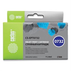 Картридж струйный CACTUS (CS-EPT0732) для EPSON Stylus С79/СХ3900/4900/5900/7300, голубой - фото 13745943